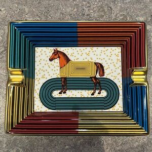 Hermes Multicolor Striped Ashtray